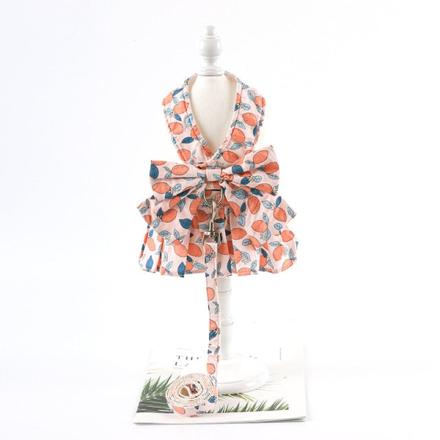 Floral Puppy Dress&Leash Set