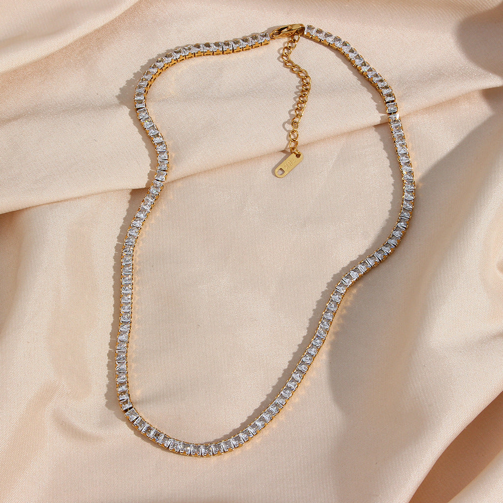 Fashion Stripe Geometric Stainless Steel 18K Gold Plated Necklaces