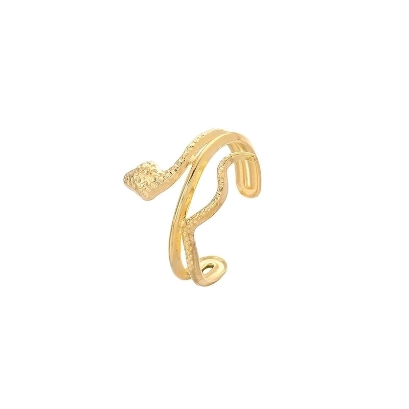 Fashion Geometric 304 Stainless Steel 18K Gold Plated Plating Open Ring
