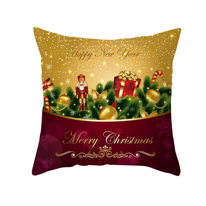 Christmas Classical Cute Ethnic Style Cartoon Santa Claus Fibre Peach Skin Pillow Cases Couch & Sofa Decor
