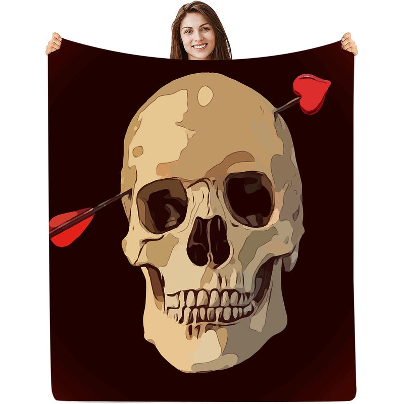 Halloween Casual Flower Bat Skull Polyester Blanket Couch & Sofa Decor