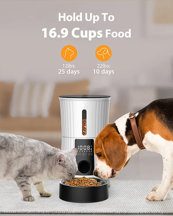 Automatic pet feeder cat feeder pet dry food dispenser triple preservation with stainless steel bowl dog feeder