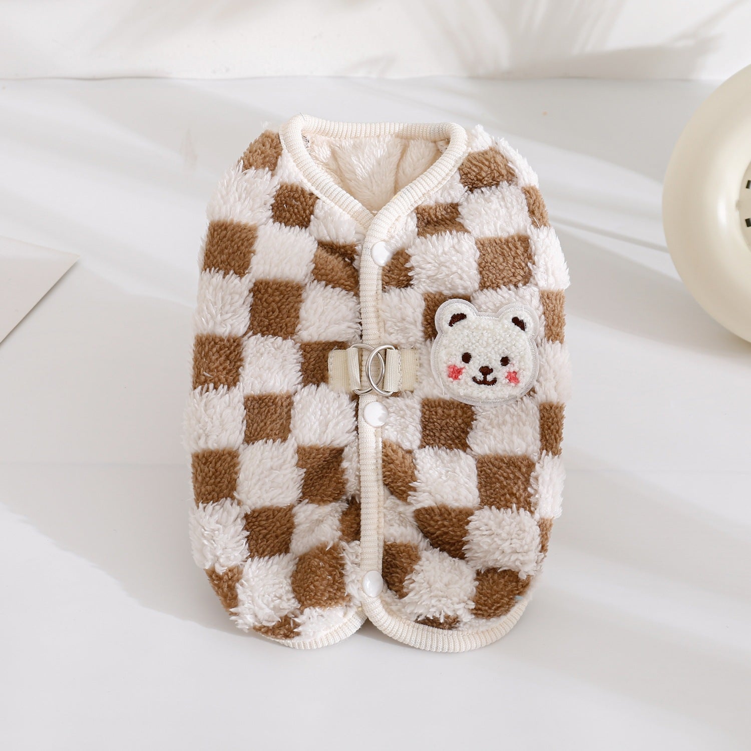 Chequered Fleece Dog Cat Jacket Vest