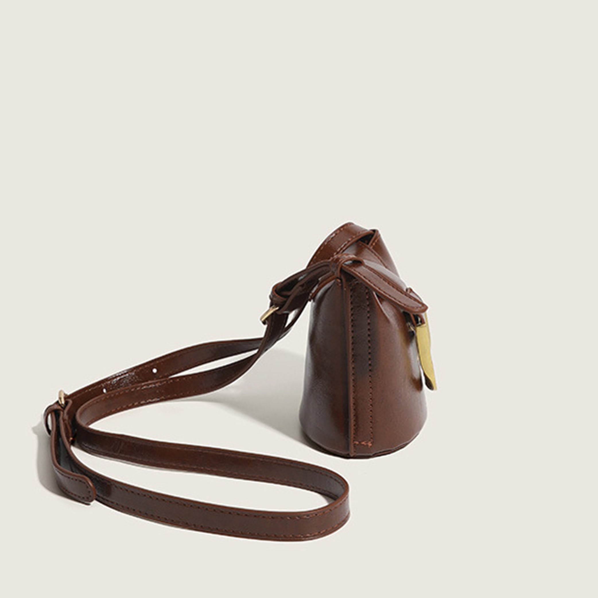 Mini Bucket  Bag with Metal Horseshoe Buckle