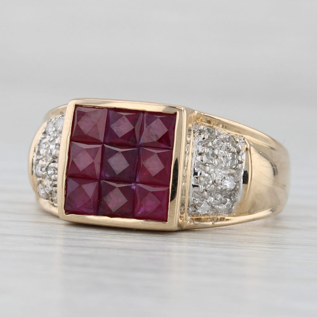 2.19ctw Ruby Diamond Ring 14k Yellow Gold Size 9
