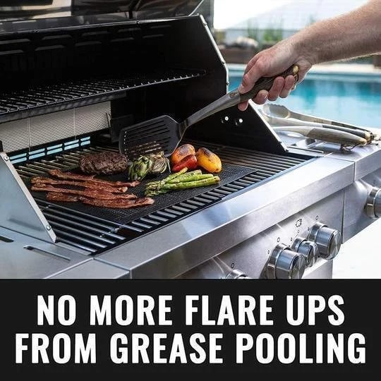 (🔥Hot Sale) Non-stick BBQ Grill Mesh Mat - Buy 5 Get 3 Free