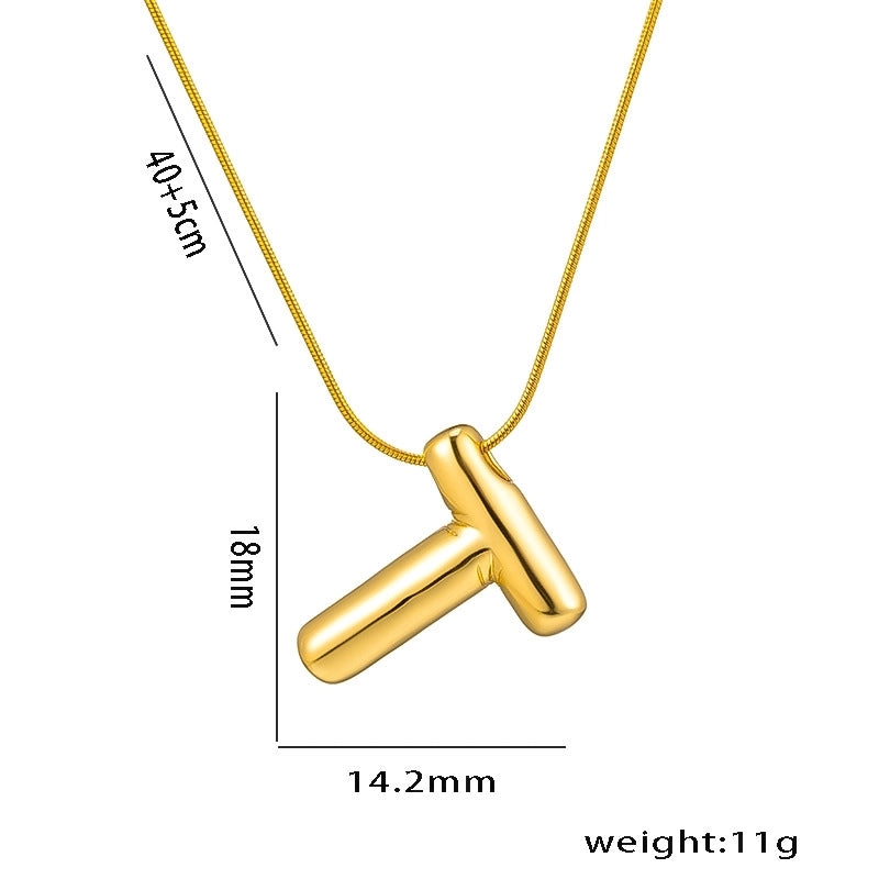Titanium Steel Minimalist Letter Plating Pendant Necklace