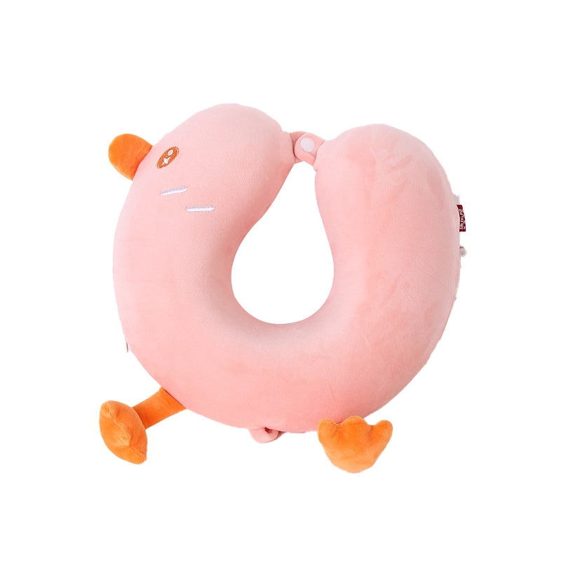 Cartoon Memory Cotton U-shaped Pillow Leisure House Travel Office Neck Pillow Slow Rebound Aircraft Travel Neck Pillow