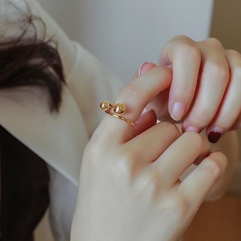 Fashion Solid Color 304 Stainless Steel 18K Gold Plated Plating Rings