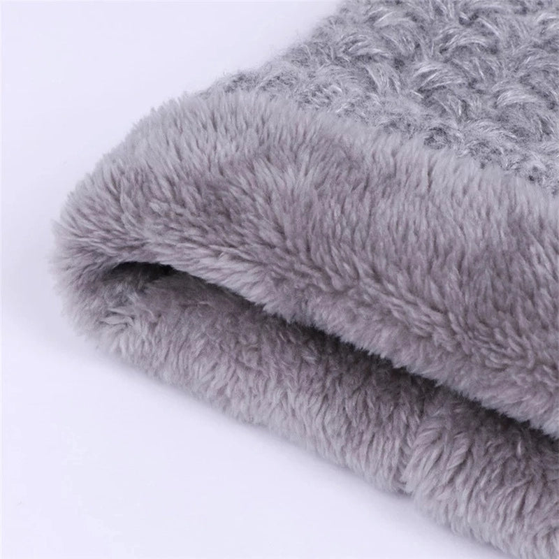 Hot Scarf Neck Set For Men And Women Couple Winter Thickened Warm Cervical Spine Protection Single Circle Wool Scarf Outdoor