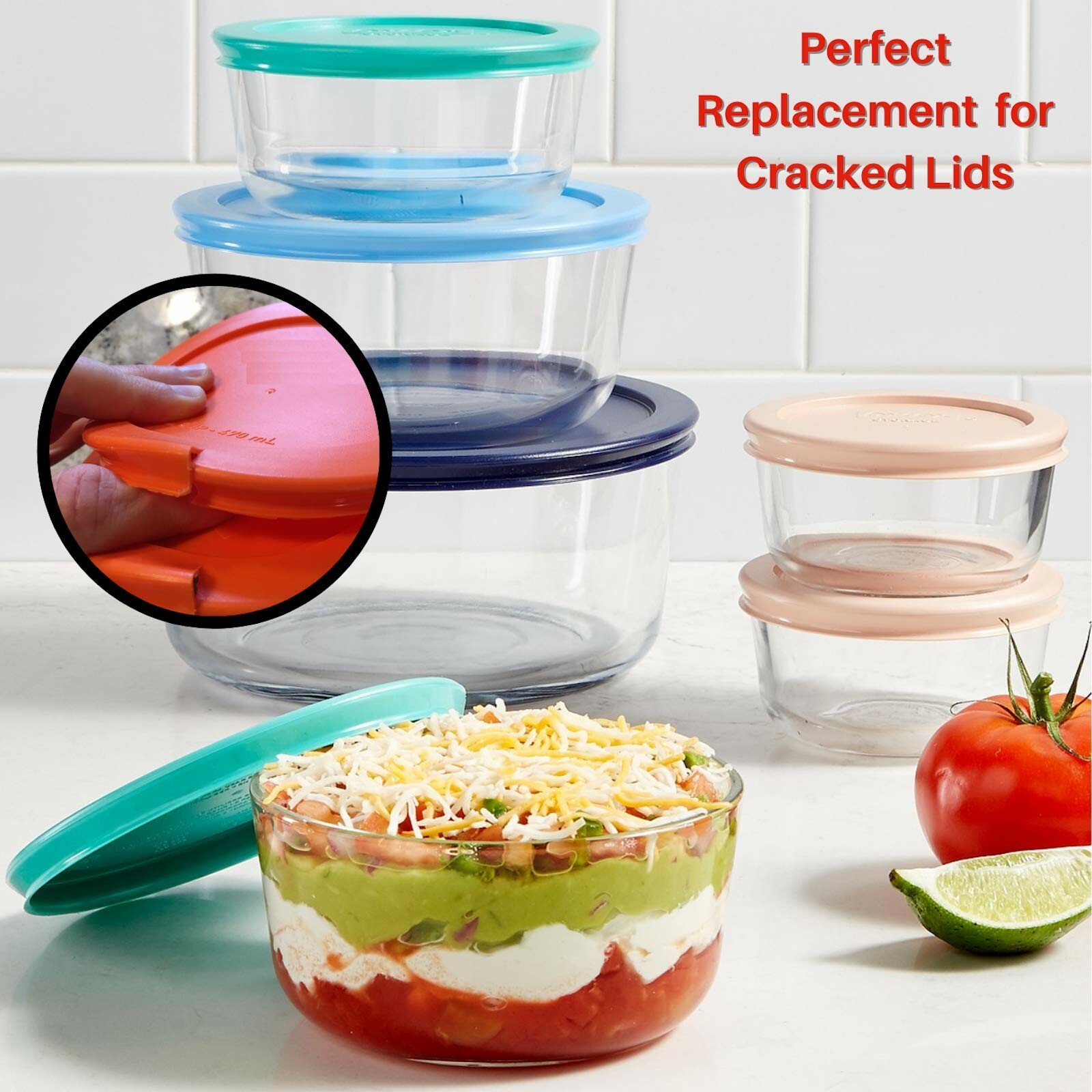6 Reusable Food Silicone Packaging Lids