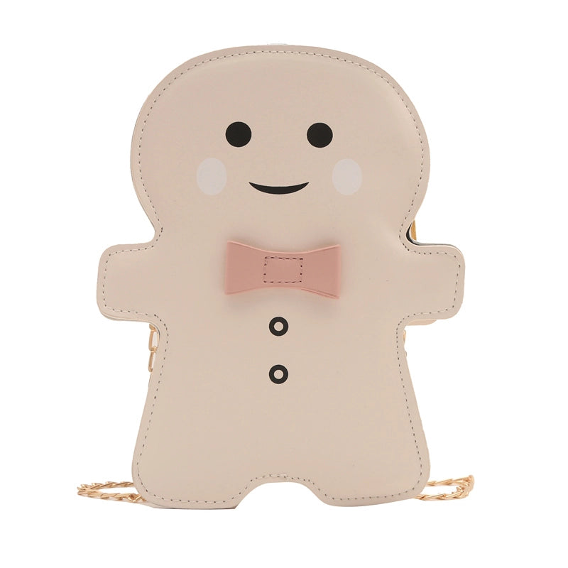 Women's Pu Leather Cartoon Character Cute Oval Zipper Shoulder Bag