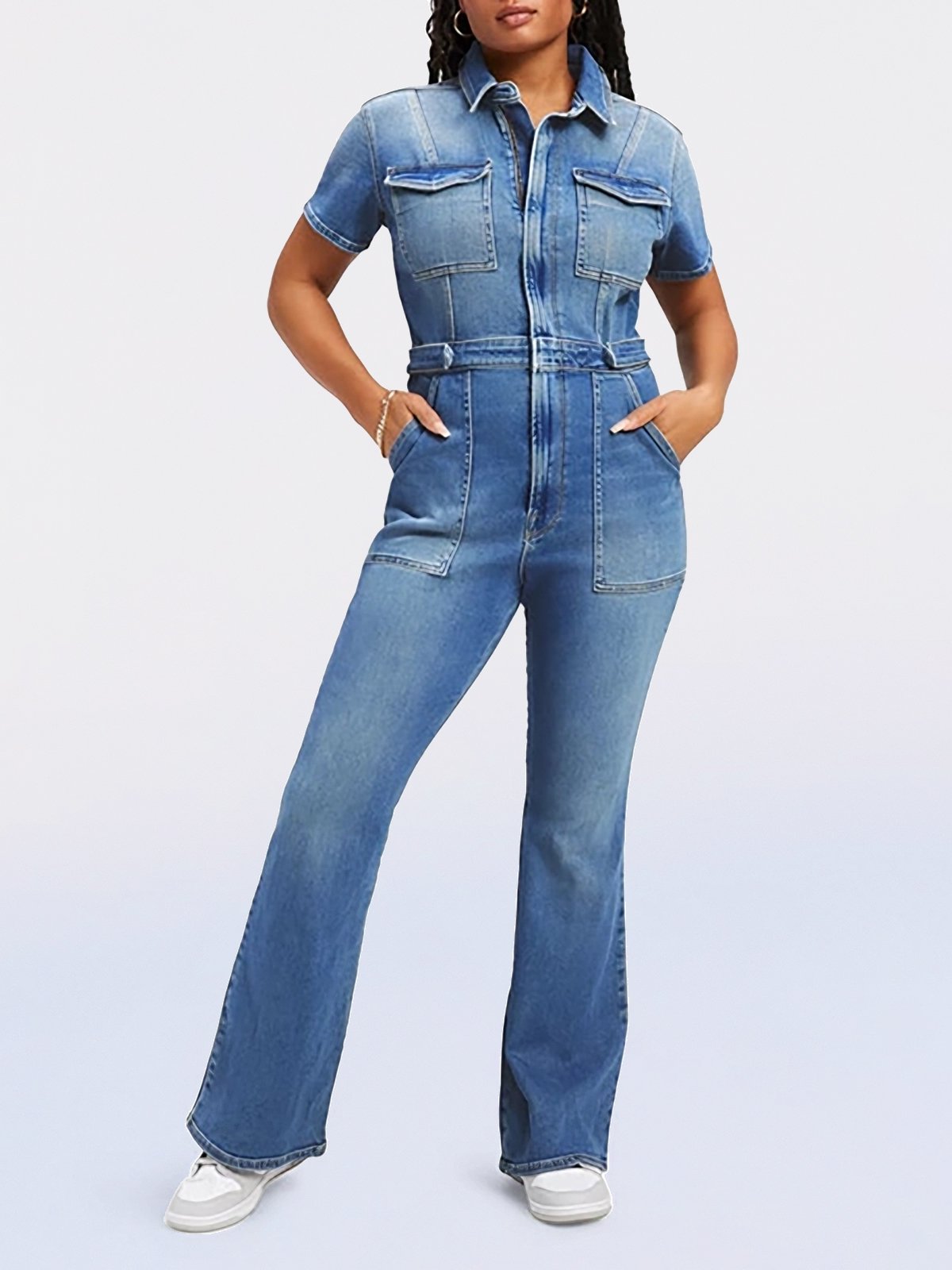 48% OFF Skinny Bootcut Denim Jumpsuit(Buy 2 Free Shipping)