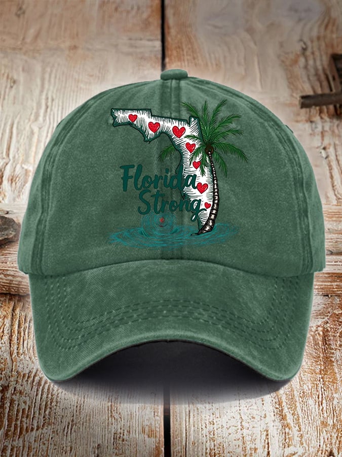Unisex Distressed Washed Cotton Florida Strong Hot Spot Hat