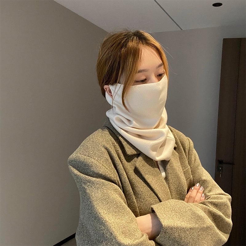Unisex Minimalist Solid Color Polyester Crochet Lace Scarf Mask