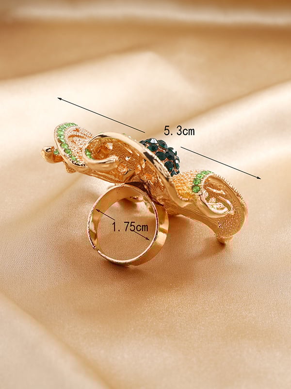 Adjustable Flower Shape Hollow Rhinestone Rings Accessories