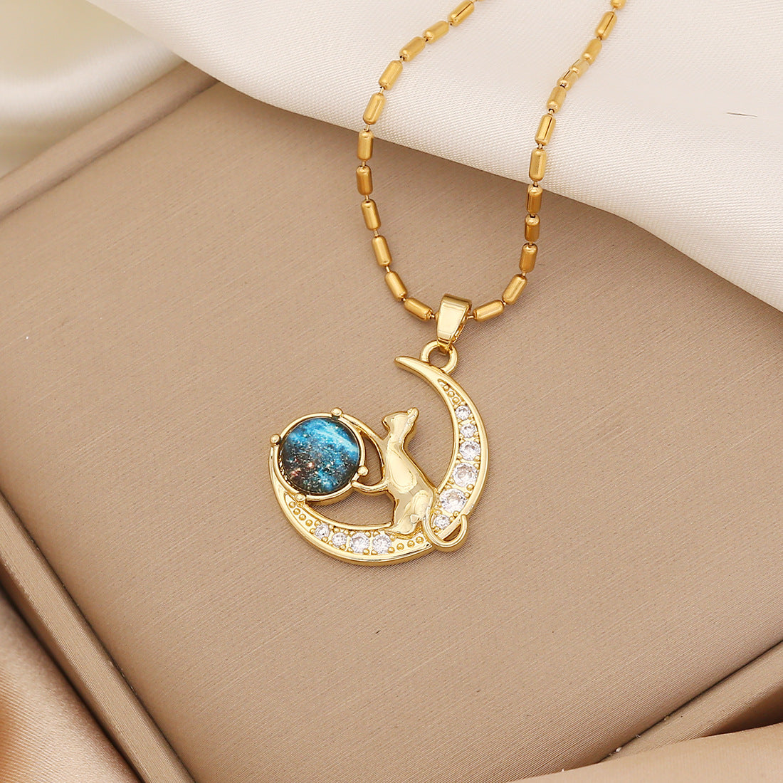 Popular Full Diamond Planet Wings Love Necklace Versatile Women'S Clavicle Chain N1497