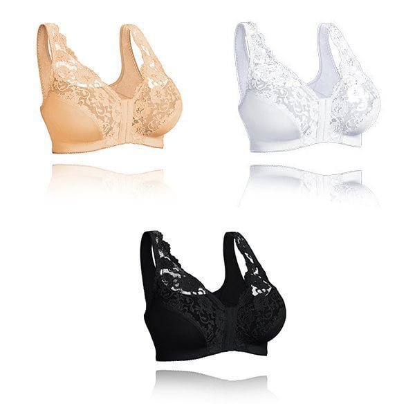 Front hooks. stretch-lace. super-lift. and posture correction – ALL IN ONE BRA!