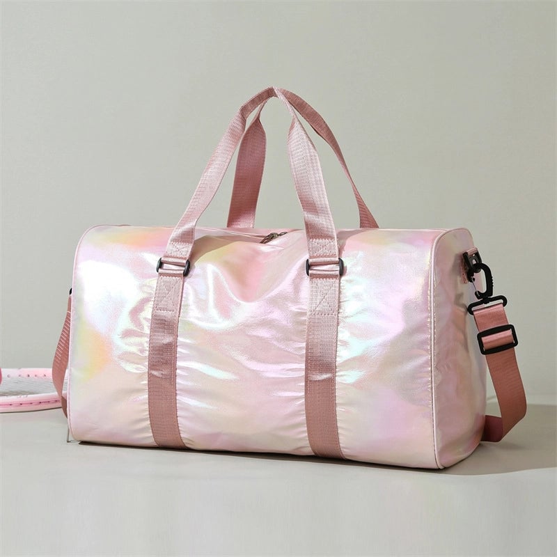 Swimming Fitness Bag Gradient Color Travel Bag Women's Short-distance Waterproof Folding Luggage Bag Portable Shoulder Yoga Bag