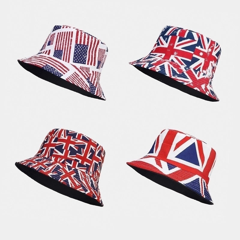 Unisex Basic American Flag Printing Big Eaves Bucket Hat