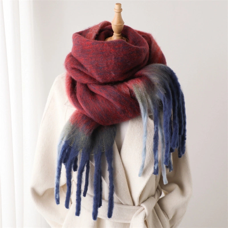Women's Casual Tie Dye Imitation Cashmere Polyester Scarf