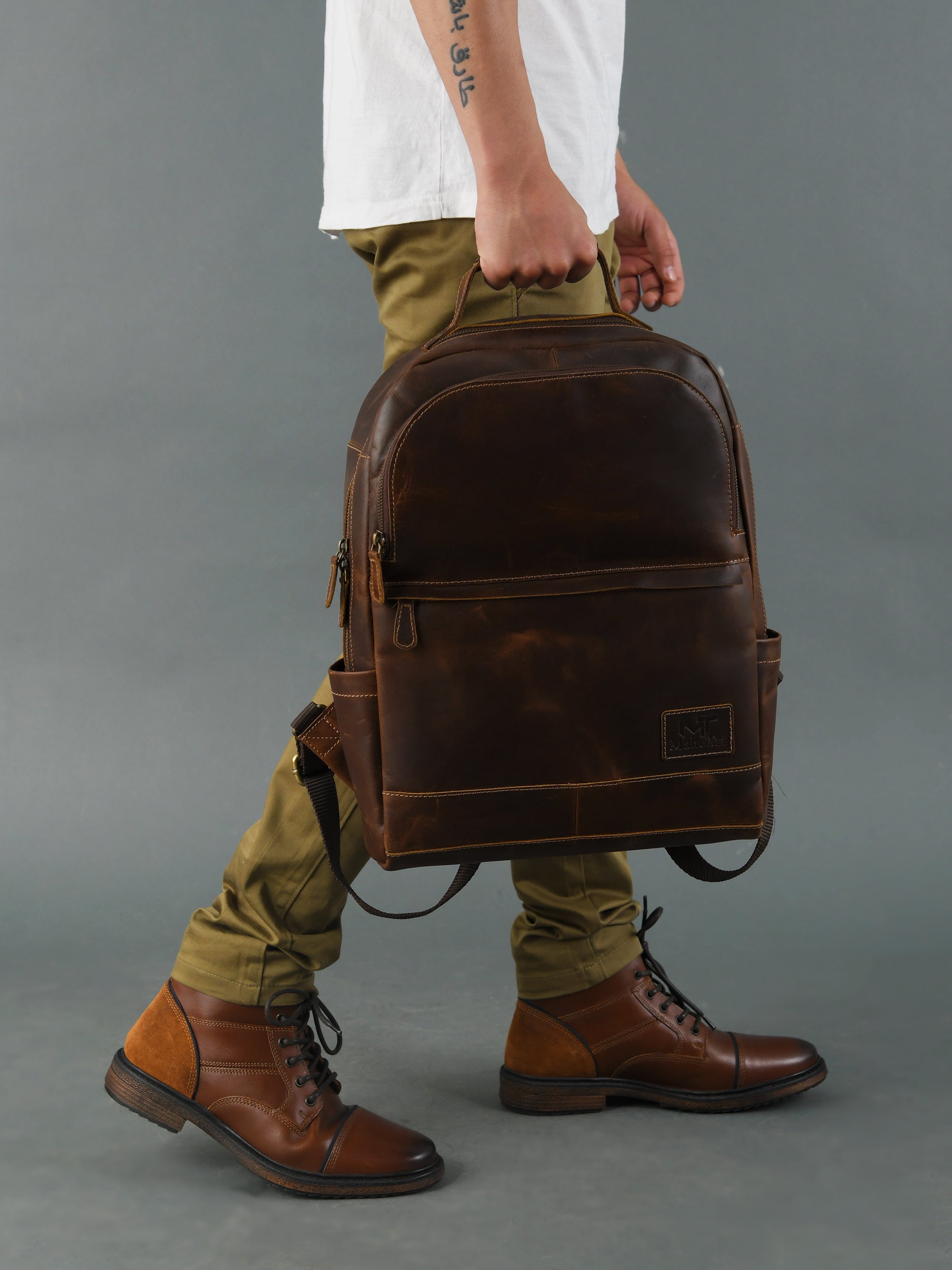 Unisex Buffalo Leather Backpack