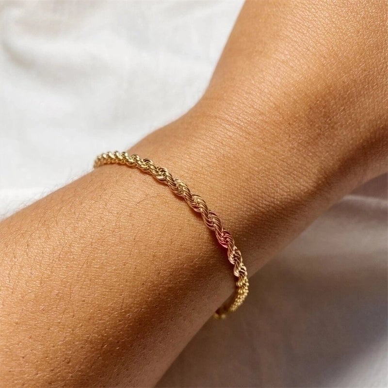Fashion Geometric Titanium Steel 14K Gold Plated No Inlaid Bracelets In Bulk