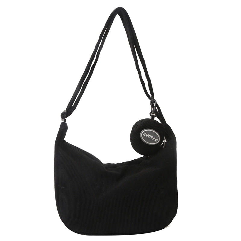 Women's All Seasons Canvas Solid Color Vintage Style Square Zipper Shoulder Bag