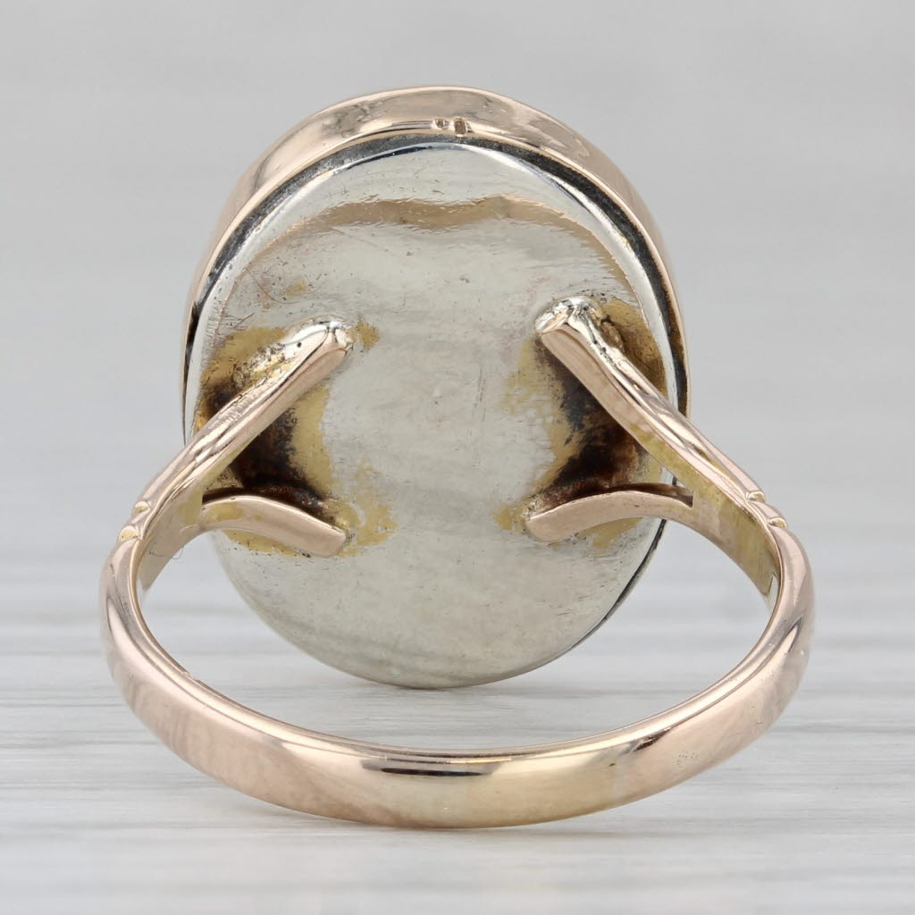 Vintage Shell Cameo Ring 9k Yellow Gold Size 5.5 Figural Carving