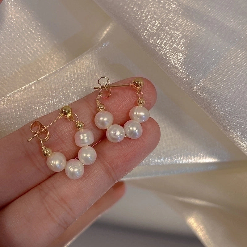 2 Pieces Fashion Heart Shape Flower Copper Beaded Plating Inlay Pearl Zircon Earrings Ear Studs 1 Pair
