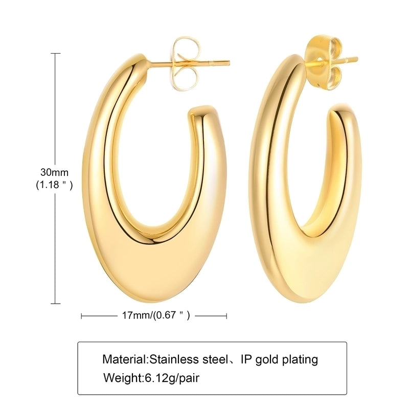 1 Pair Minimalist U Shape Plating 201 Stainless Steel Earrings