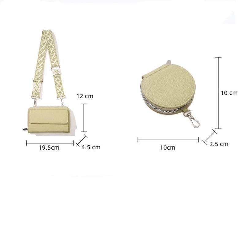 Women's Small Pu Leather Geometric Elegant Square Zipper Bag Sets