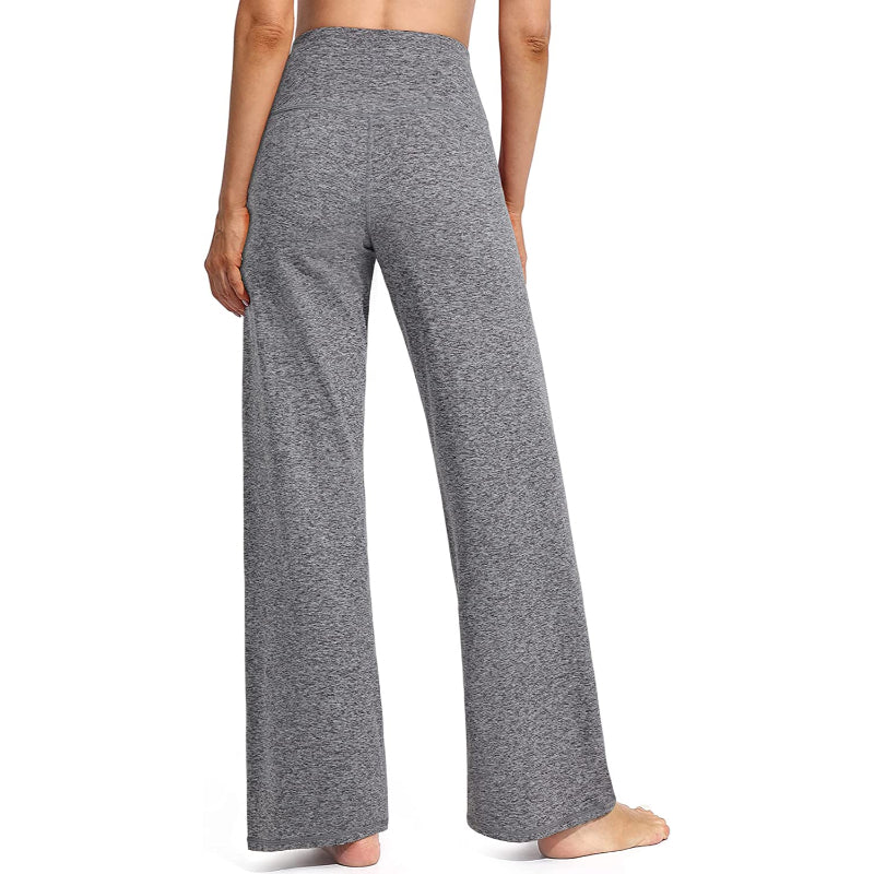 Women Wide Leg Yoga Pants High Waist Stretch Workout Sweatpants With Pockets Casual Straight Leg Pants