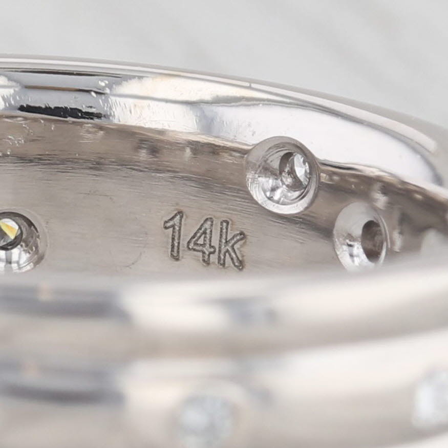 0.25ctw Diamond Dots Ring 14k White Gold Eternity Wedding Band