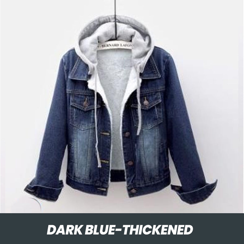 💥Hot Sale🎉Women's Removable Hooded Short Denim Jacket