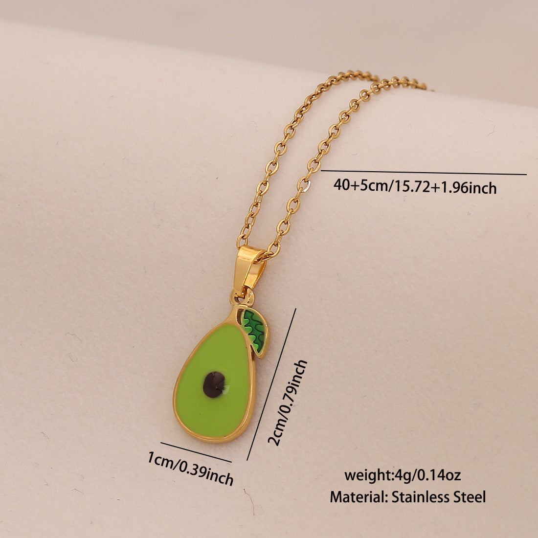 Fruit Series Cherry Strawberry Pendant Necklace Titanium Steel Banana Apple N1570