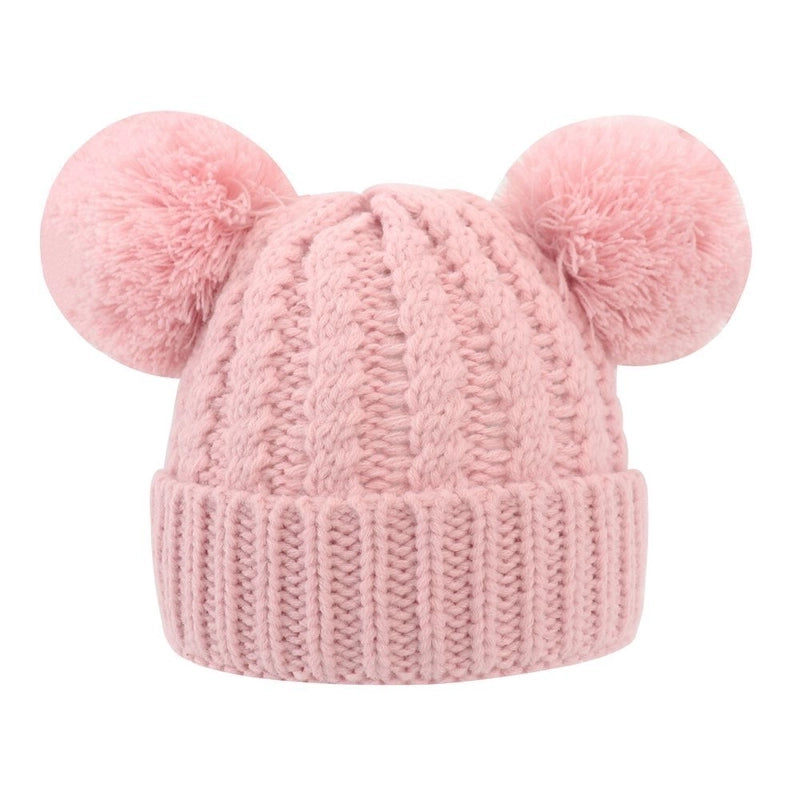 Children Unisex Sweet Minimalist Solid Color Pom Poms Wool Cap
