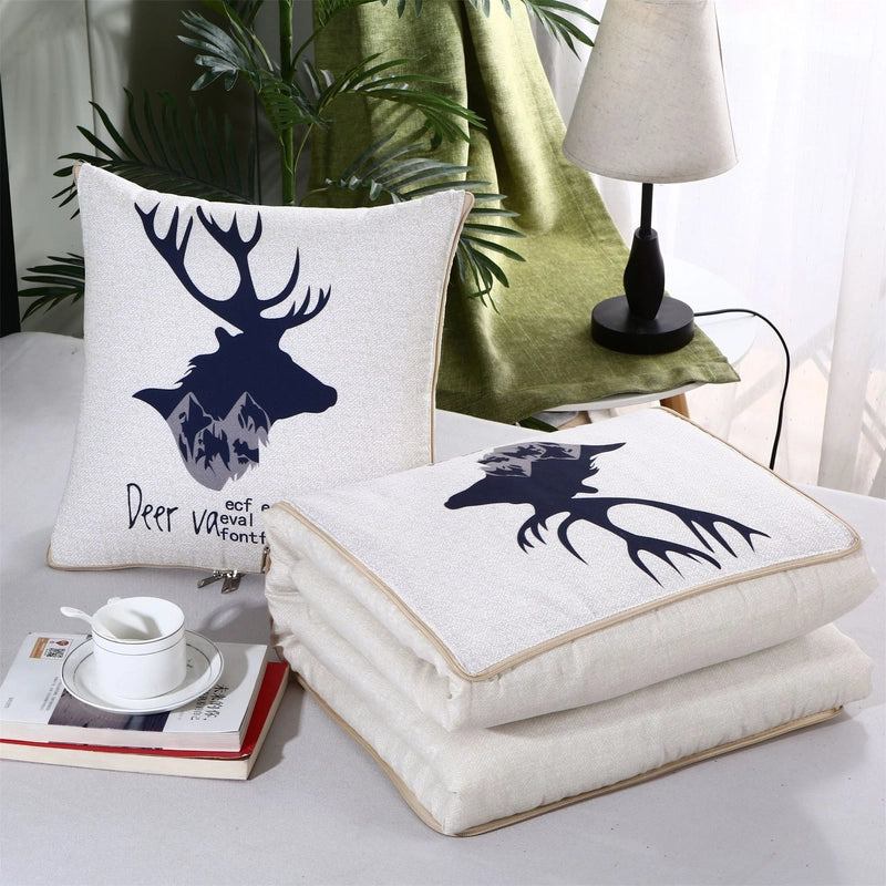 Pillow Quilt Dual-use Two-in-one Four-season Universal Car Thin Cushion Sleeping Blanket Activity Gift Printing