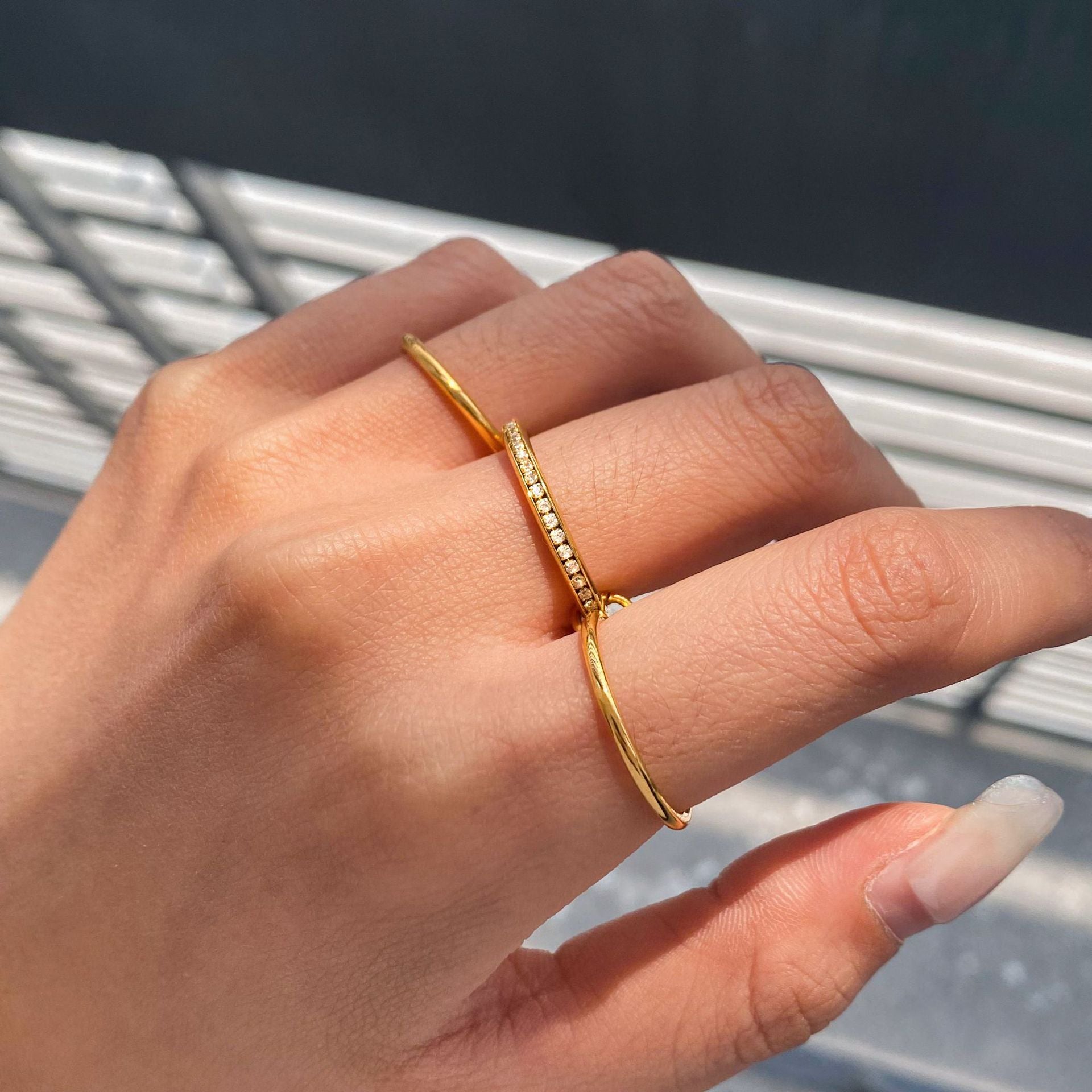 Titanium Steel Ring Multi-Layer Stacking Ring Stainless Steel Niche Jewelry Ring