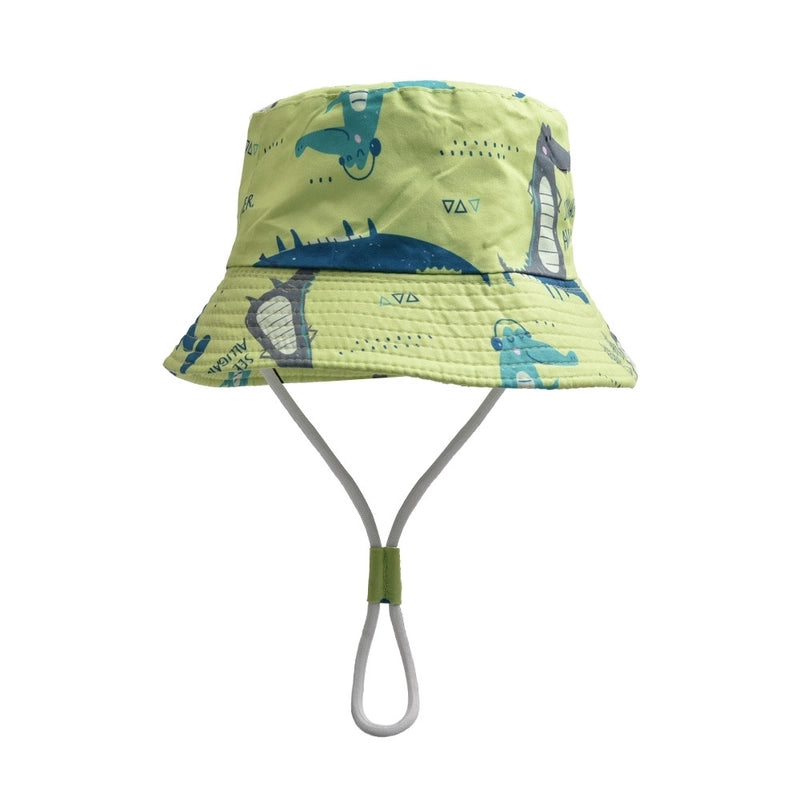 Children Unisex Casual Minimalist Dinosaur Flower Printing Bucket Hat