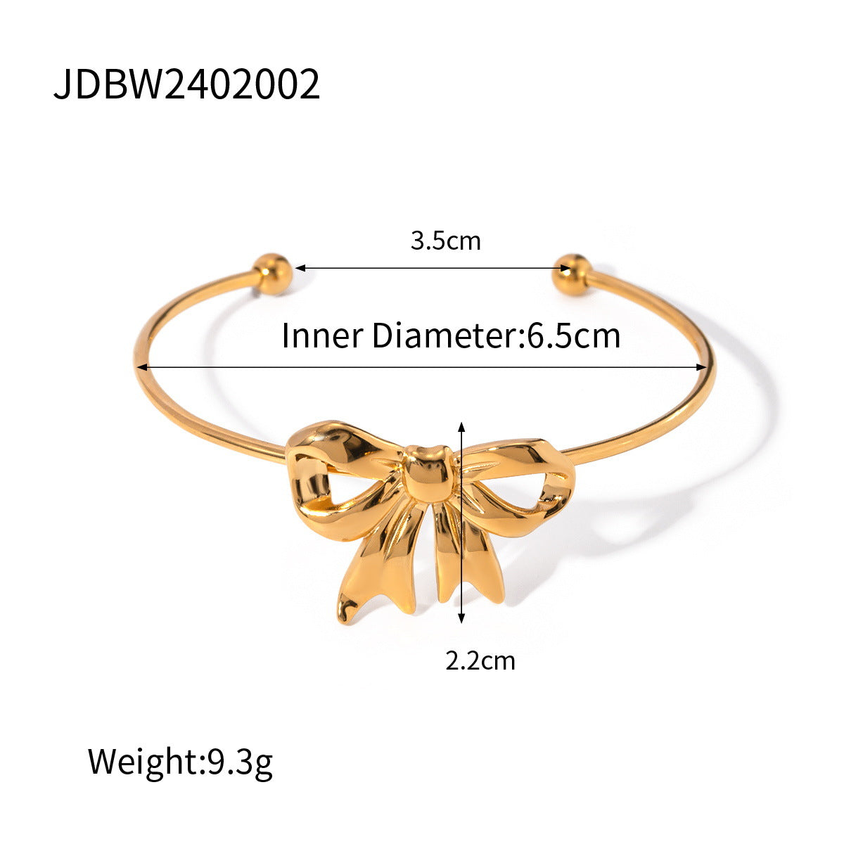 Jie Ding 18K Gold-Plated Stainless Steel Geometric Ring Buckle Bracelet Titanium Steel Jewelry