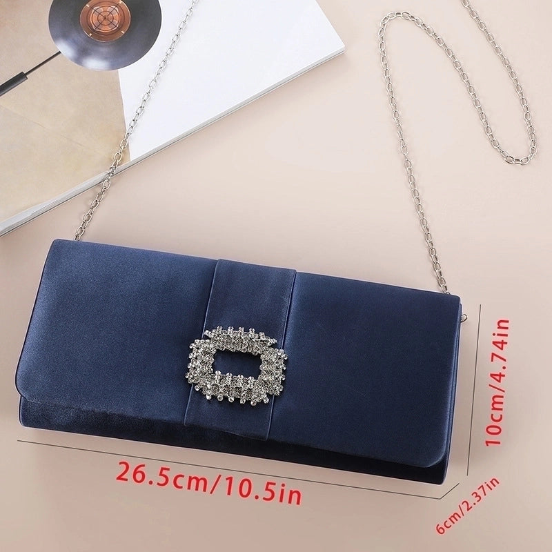 Blue Black Pink Polyester Solid Color Square Evening Bags