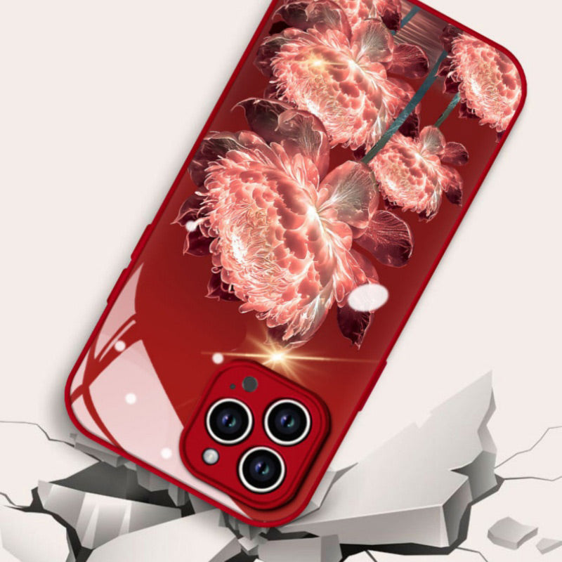💮Shockproof Epiphyllum Slim Liquid Glass Phone Case💕