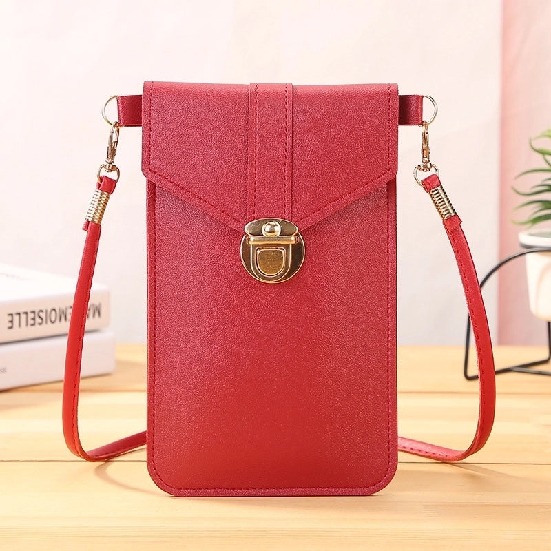 Women's Medium Pvc Solid Color Fashion Square Hook Loop Crossbody Bag