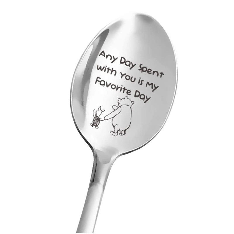 New Valentine's Day Gift Lettering Stainless Steel Long Handle Spoon