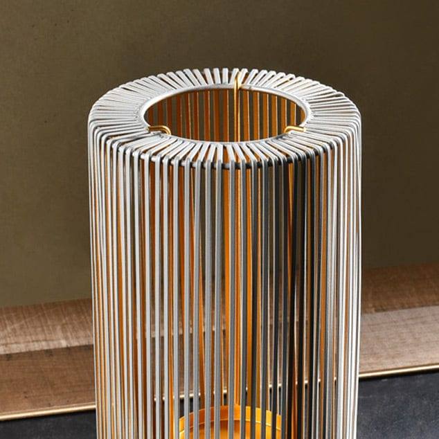 Lines Tealight Holder Medium - Grey Gold