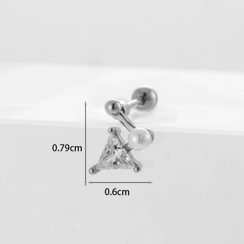 Ear Cartilage Rings & Studs Geometric Copper Plating Artificial Gemstones