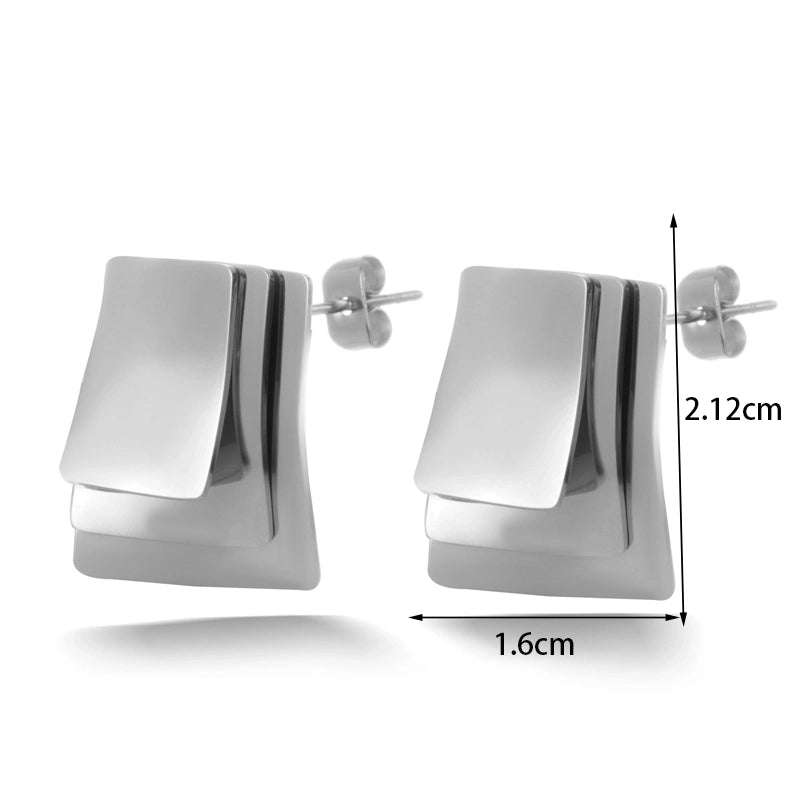 1 Pair Minimalist Solid Color Heishi 304 Stainless Steel Ear Studs