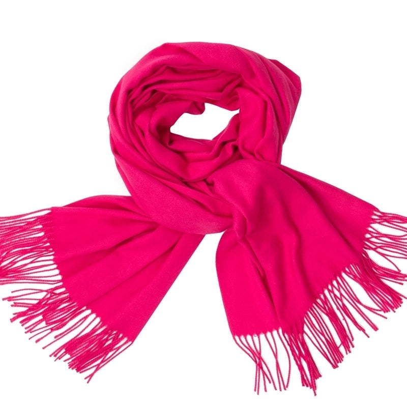 Women's Minimalist Tassel Solid Color Imitation Cashmere Scarf