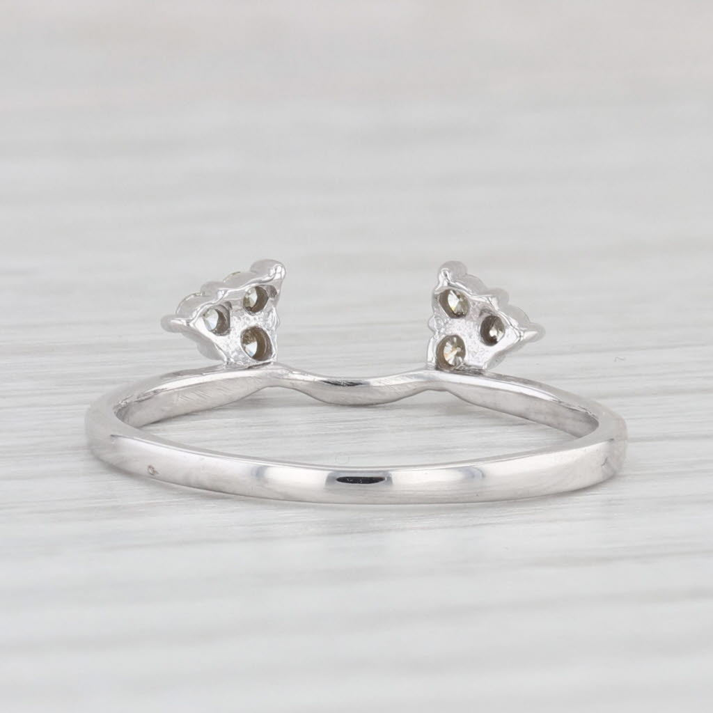 0.12ctw Diamond Ring Guard Enhancer 14k White Gold Size 5.75 Wedding Band Bridal